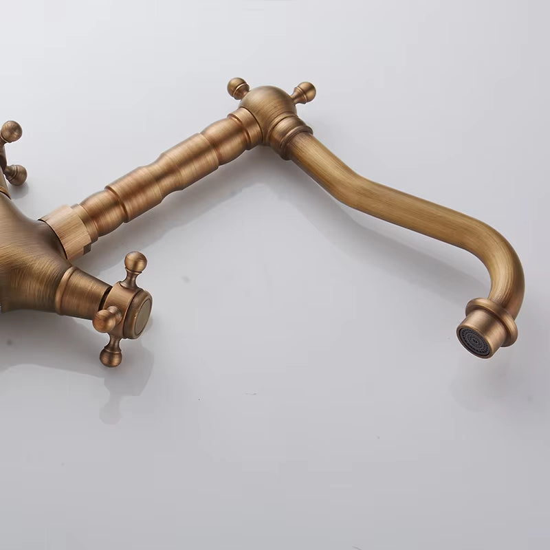 Bathroom Basin Double Handle Antique Faucet-7068