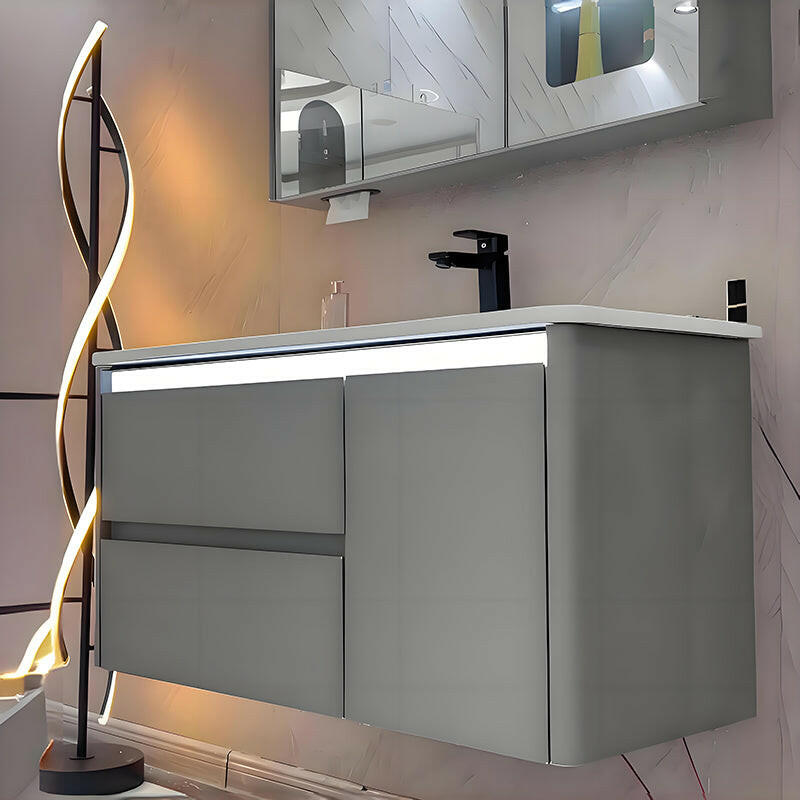 Mueble de baño de acero inoxidable, espejo de belleza inteligente F019