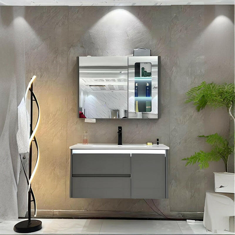 Mueble de baño de acero inoxidable, espejo de belleza inteligente F019