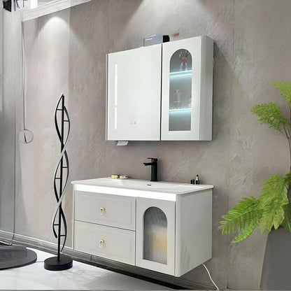 Mueble de baño de acero inoxidable, espejo de belleza inteligente F015