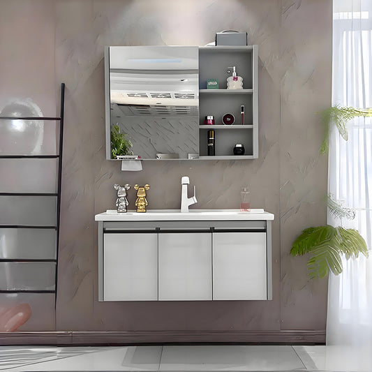 Mueble de baño de acero inoxidable, espejo de belleza inteligente F049
