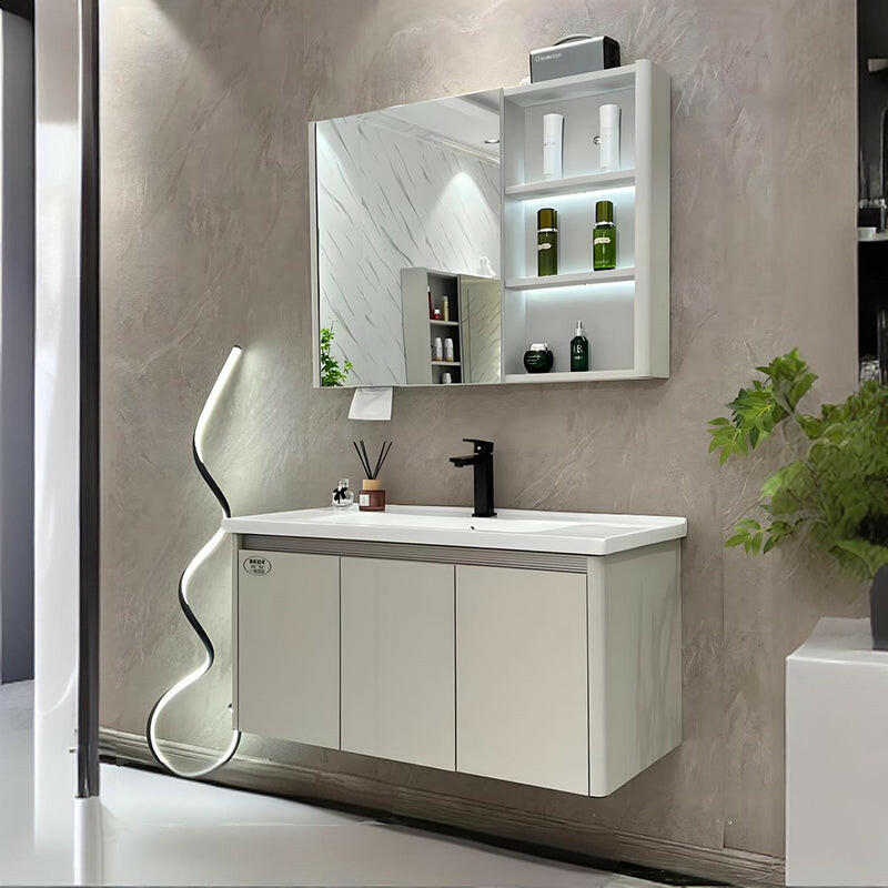 Mueble de baño de acero inoxidable, espejo de belleza inteligente F032