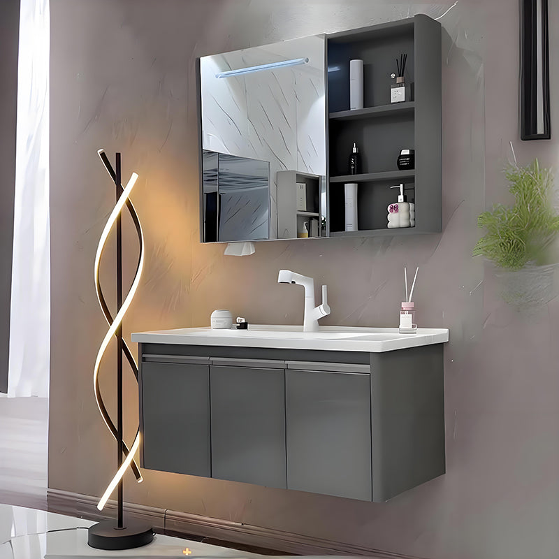 Mueble de baño de acero inoxidable, espejo de belleza inteligente F053