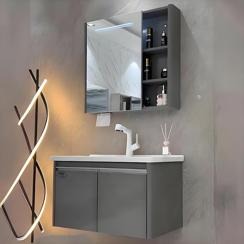Mueble de baño de acero inoxidable, espejo de belleza inteligente F053
