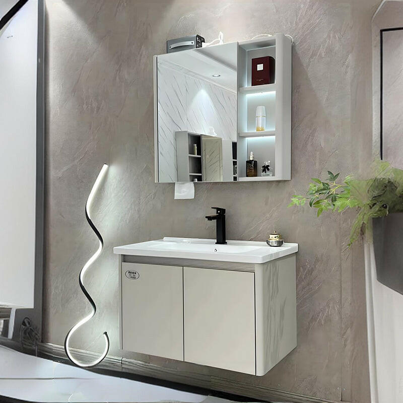 Mueble de baño de acero inoxidable, espejo de belleza inteligente F032