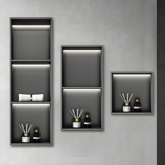 Custom LED Stainless Steel Shower Niche with Illuminated Recessed Bathroom Storage Design