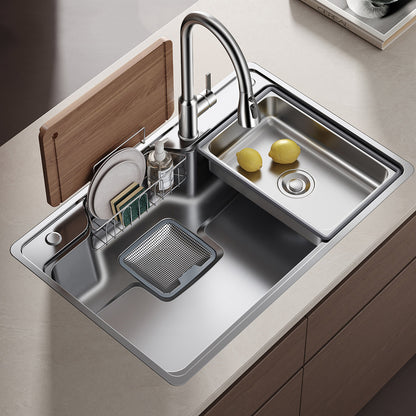 Handmade stainless steel kitchen sink, 304/201 material, custom sizes and finishes for B2B wholesale